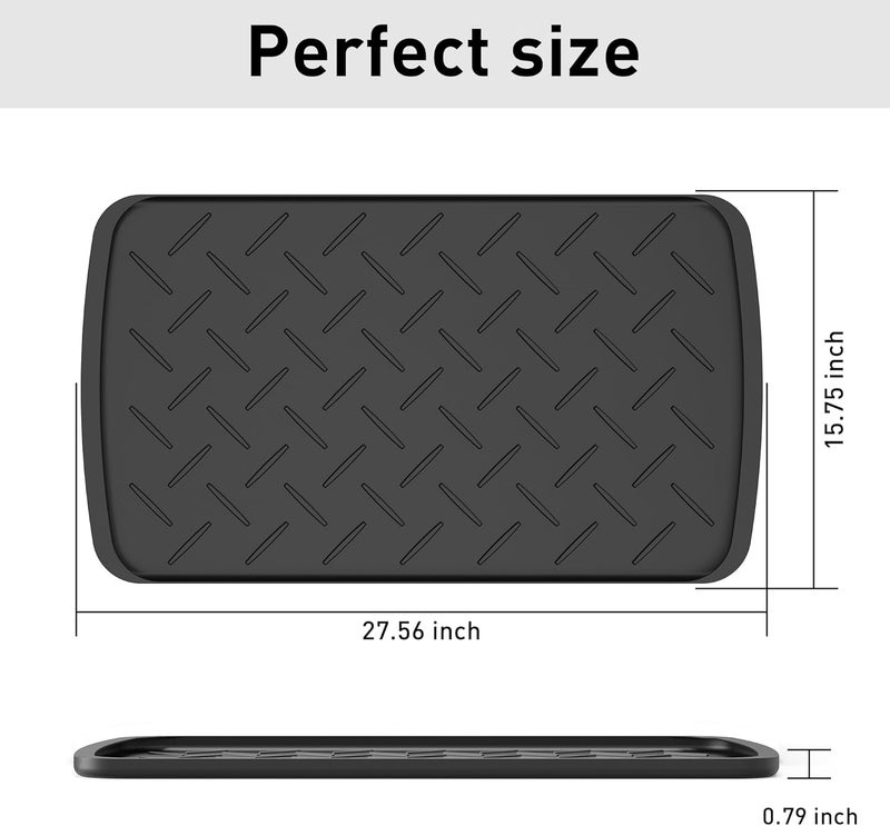TonTool Boot Trays Heavy Duty Rubber Mat with Lip, Waterproof Shoe Mat Tray for Entryway Shoe Tray Multi-Purpose for Indoor or Outdoor 27.56 x 15.75inch - Image 2